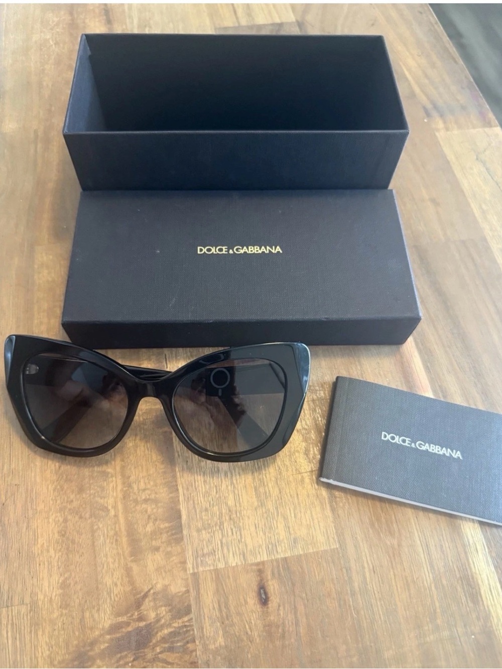 Dolce & Gabbana Black Gloss Cat-Eye Sunglasses
